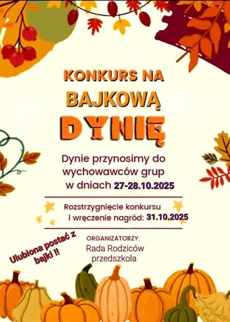 Konkurs na BAJKOWĄ DYNIE