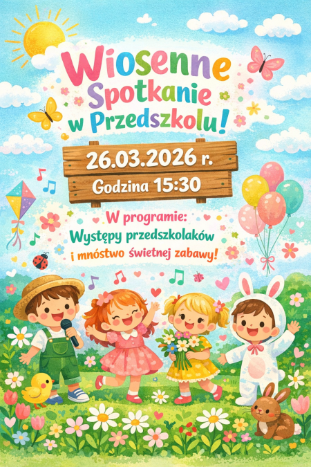 Zaproszenie na Spotkanie Wiosenne w Przedszkolu